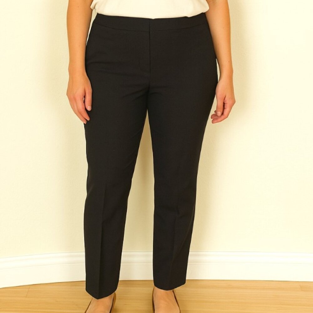 Anthropologie Women's The Essential Skinny Black Mid Rise Pull On Trouser Pants